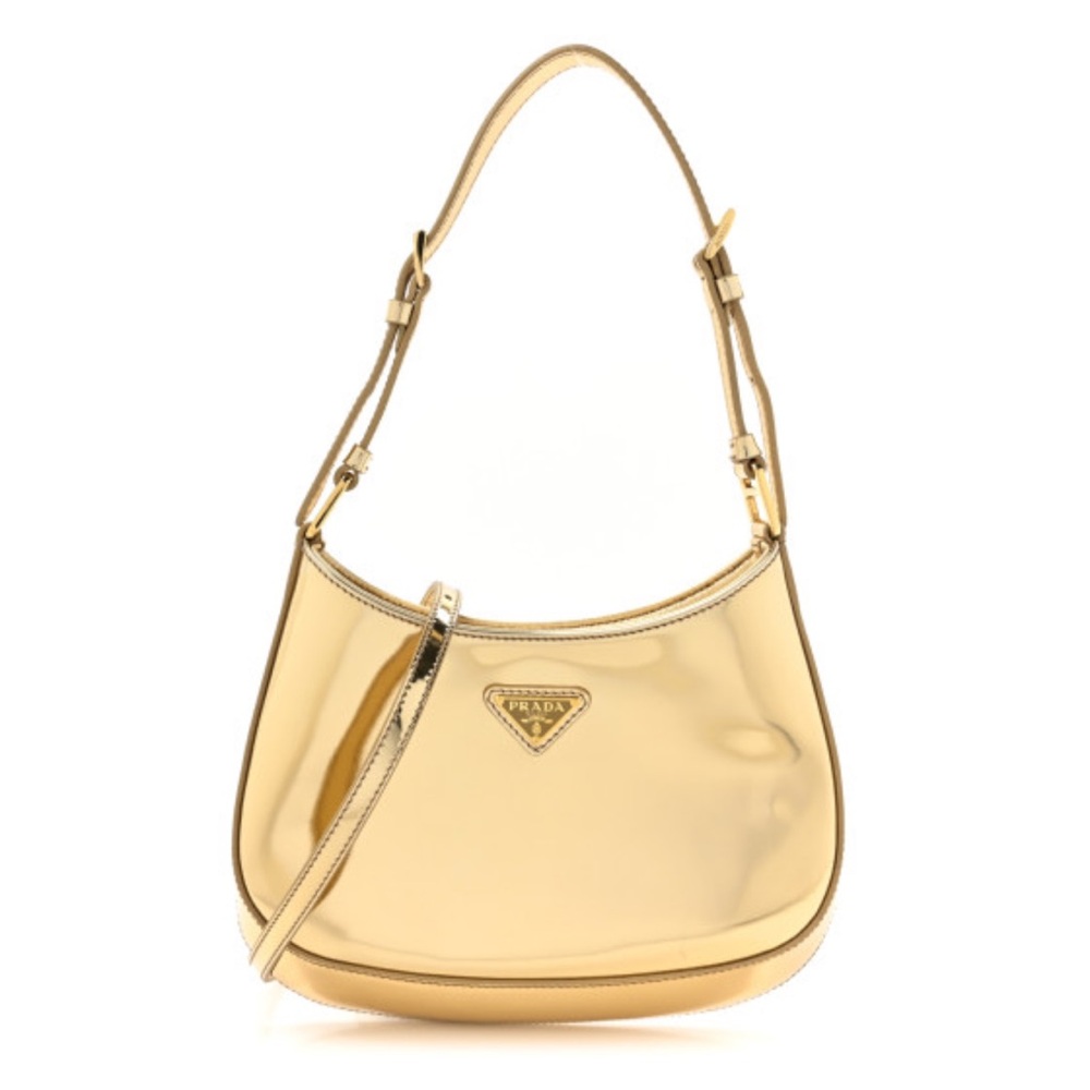 PRADA
Spazzolato Cleo Adjustable Strap
Shoulder Bag Platino